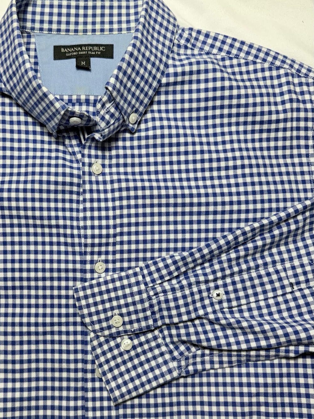 BANANA REPUBLIC Gingham Oxford Button-Down Shirt